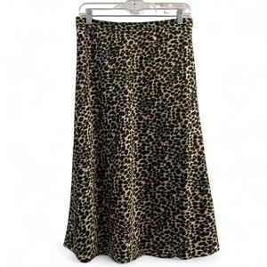 J. Crew Leopard Print A Line Midi Skirt